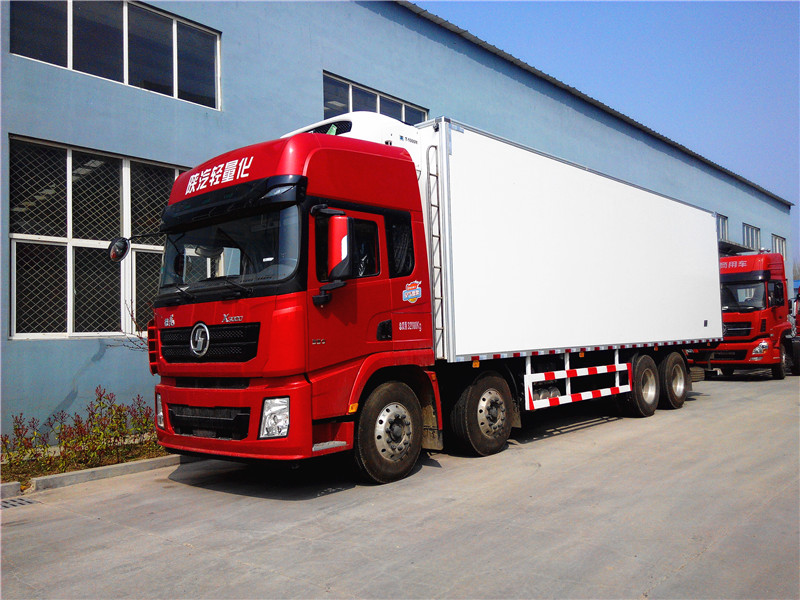 96米陕汽德龙x3000前四后八冷藏车